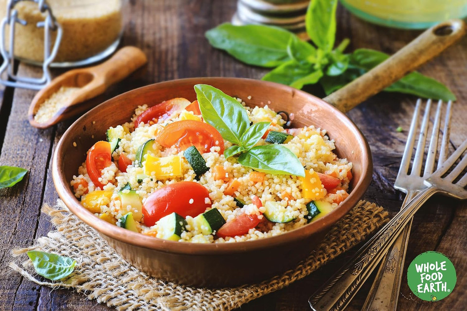 Wholefood Earth Organic Couscous Spelt  2 kg | Raw | GMO Free | Vegan | High Fibre | Certified Organic