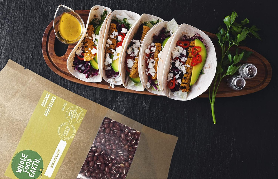 Wholefood Earth Organic Aduki Beans 2kg Vegan | GMO Free | High Fibre | High Protein | Certified Organic