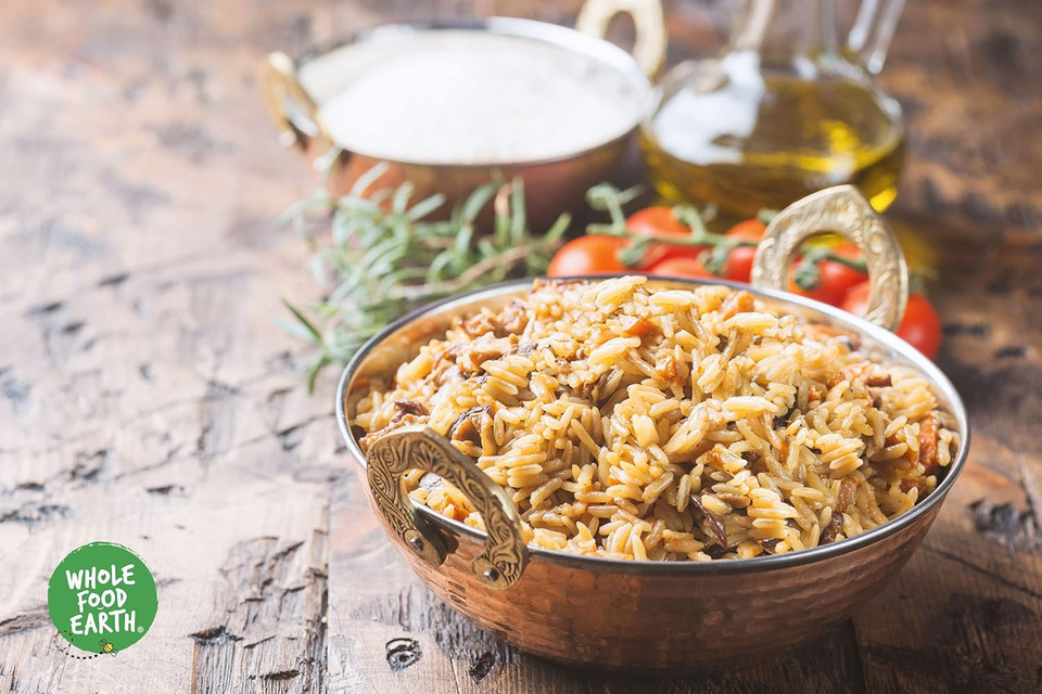 Wholefood Earth Organic Long Grain Brown Rice 3kg GMO Free | Vegan | Source of Fibre | Certified Organic