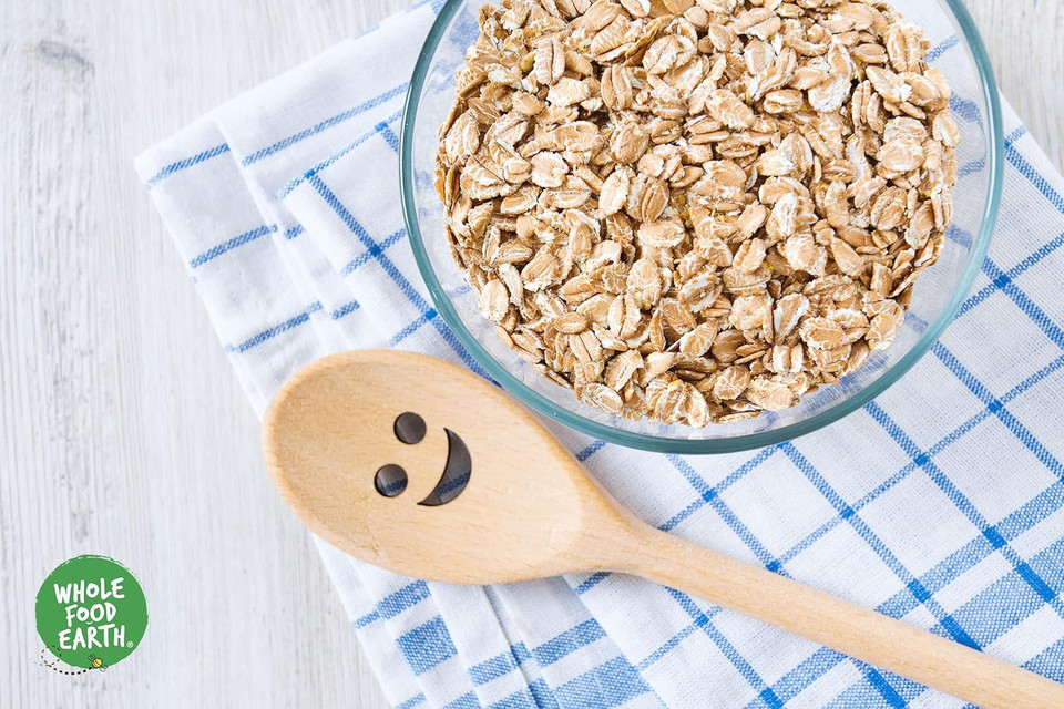 Wholefood Earth Organic Spelt Flakes  2 kg | Vegan | GMO Free | High Fibre | Certified Organic