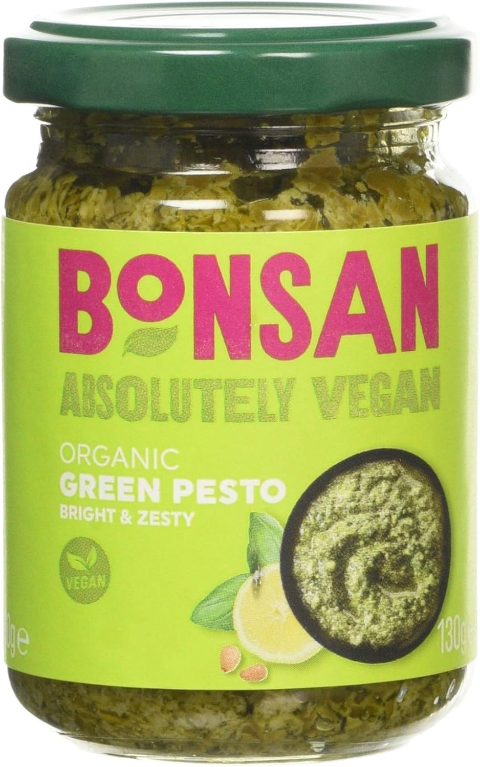 Bonsan Organic Vegan Green Pesto 130g (Pack of 2)