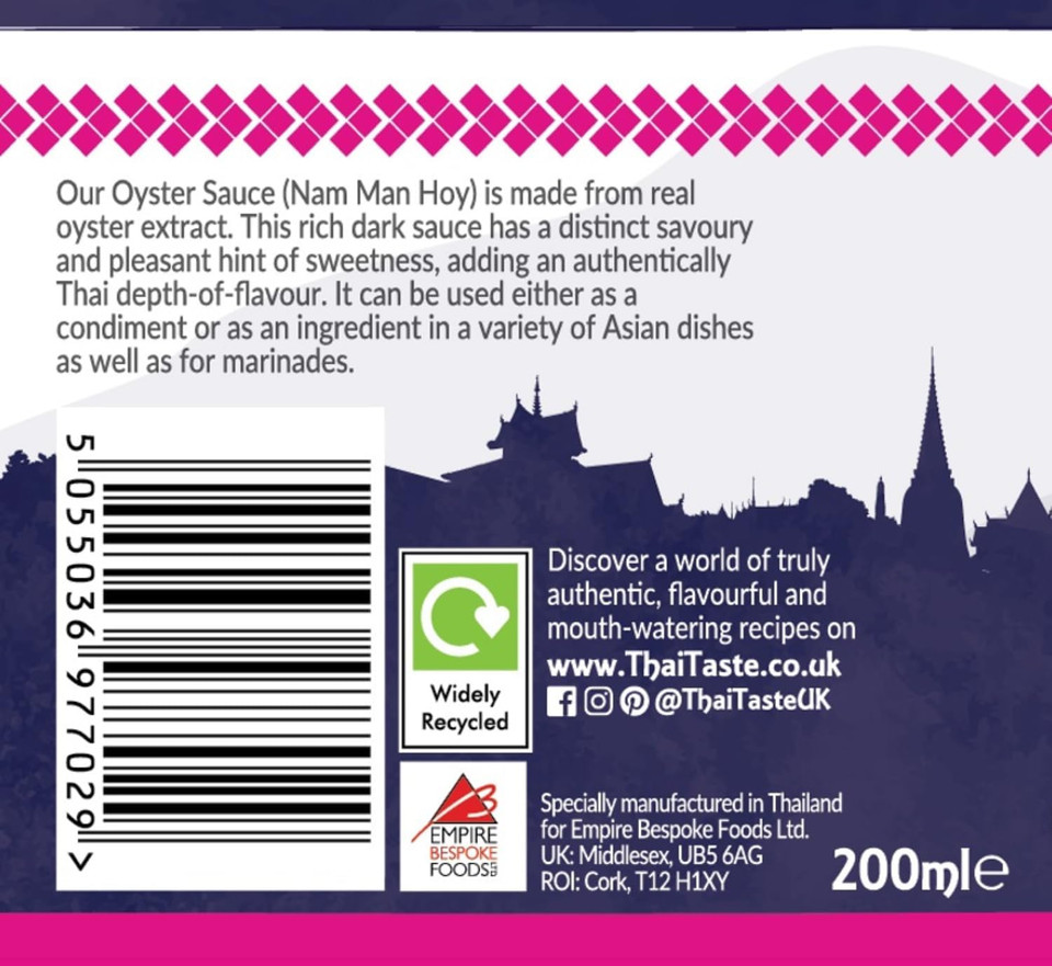 Thai Taste Nam Man Hoy Oyster Sauce, 200 ml