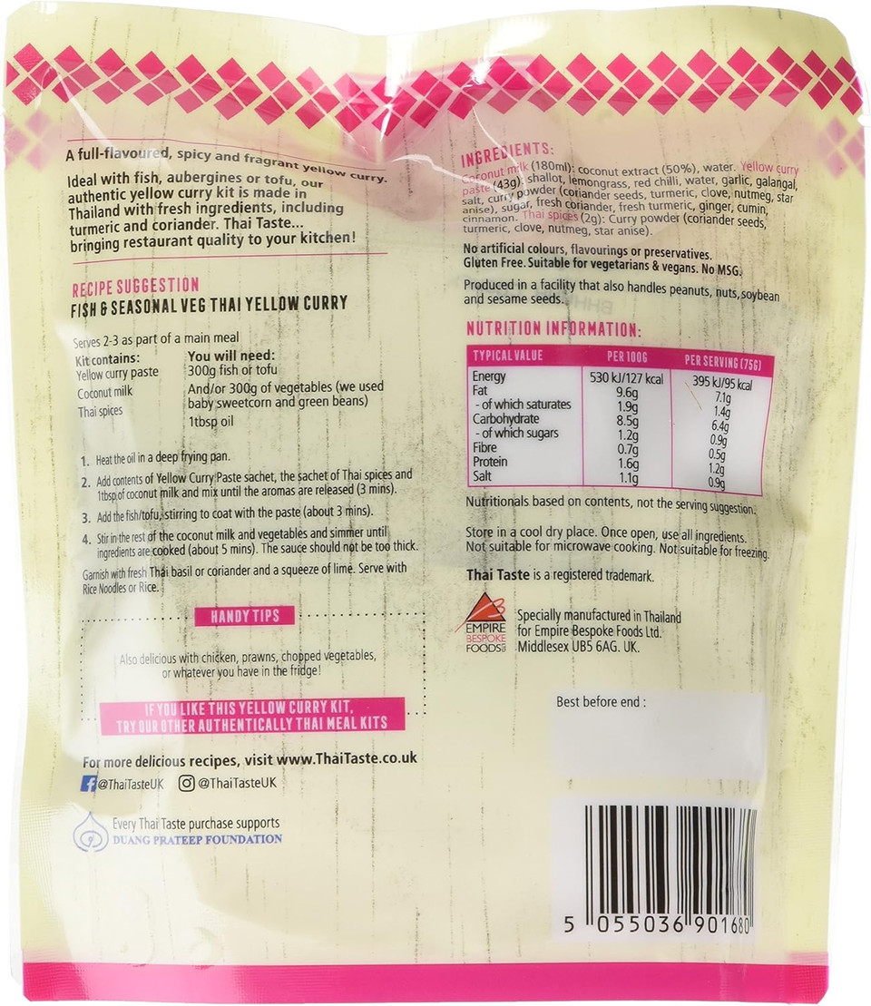 Thai Taste Yellow Curry Meal Kit, 224 g (Pack of 6)