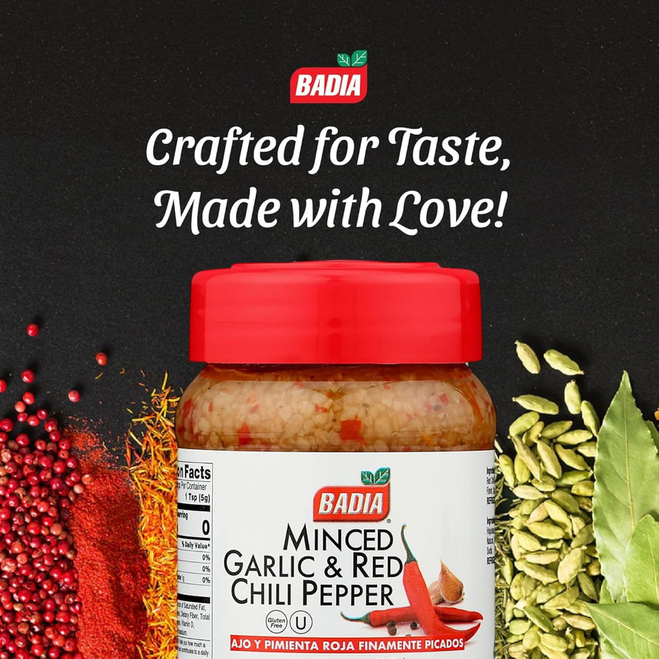Badia Minced Garlic & Red Chili Pepper Paste 226.7g (8 oz)