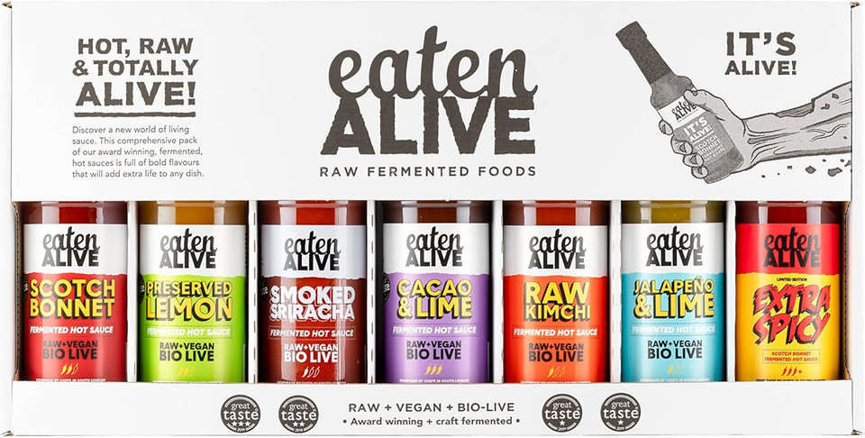 Eaten Alive Award Winning Fermented Hot Sauce - The Complete Collection (7 x 150ml)