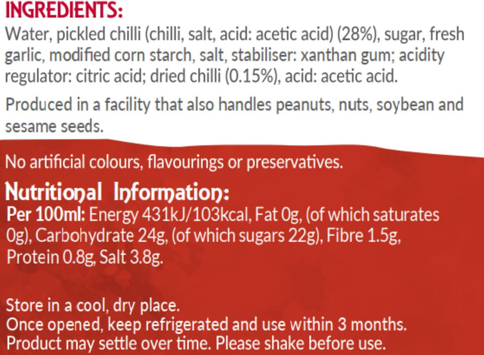 Thai Taste Sriracha Hot Chilli Sauce 450g