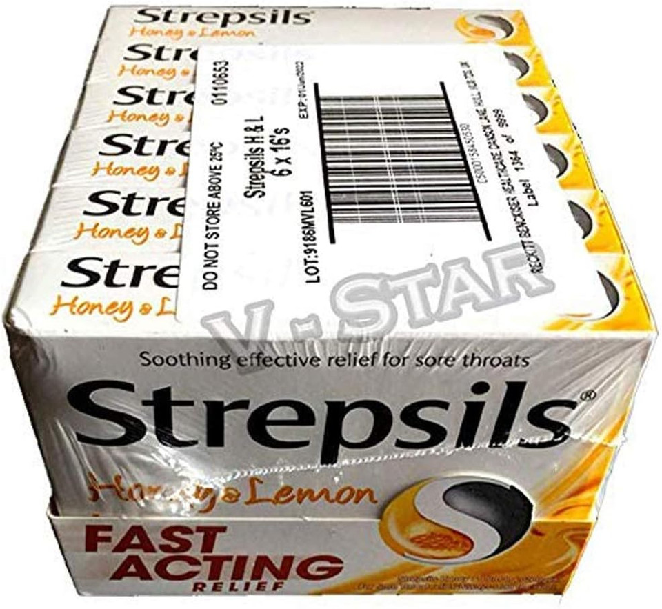 Full Box of STREPSILS (16 x 6 Boxes) (Honey & Lemon)