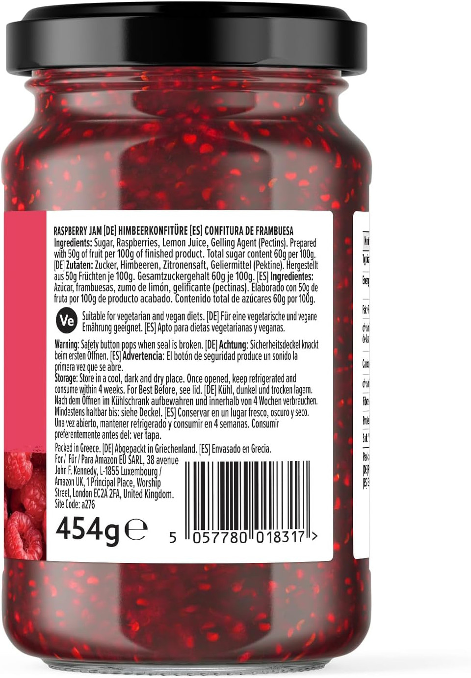 by Amazon Raspberry Jam, 454g (Pack of 2)