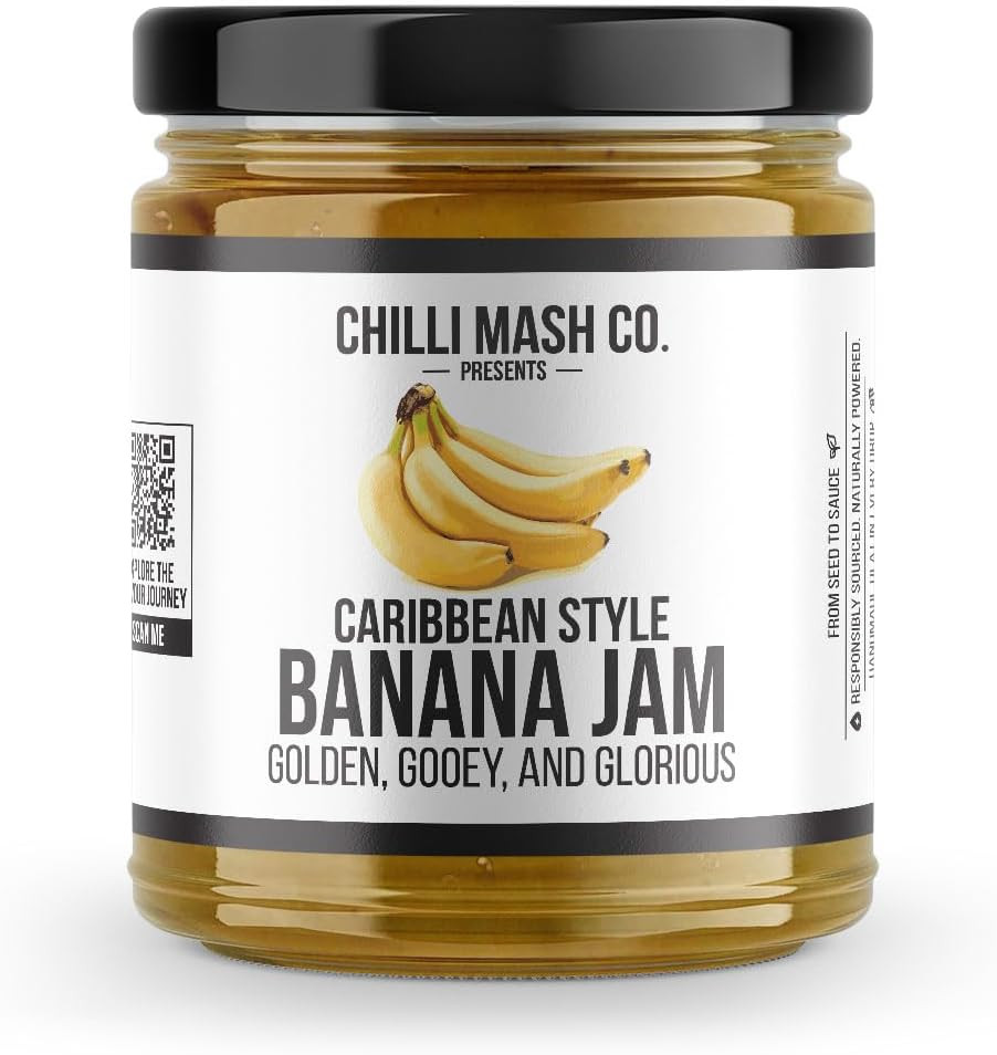 Banana Jam 190g - Chilli Mash Co - Sweet, Fruity, Caribbean-Inspired Spread Made with Costa Rican Bananas, Sugar and Lime Juice