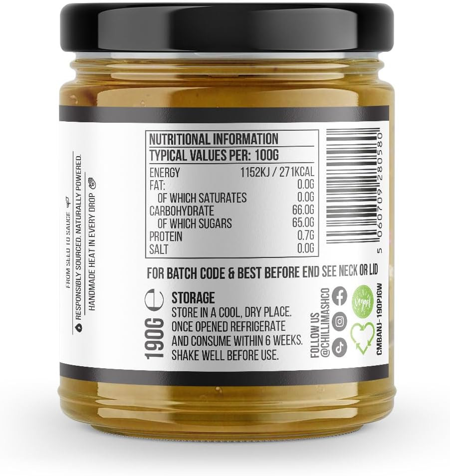 Banana Jam 190g - Chilli Mash Co - Sweet, Fruity, Caribbean-Inspired Spread Made with Costa Rican Bananas, Sugar and Lime Juice