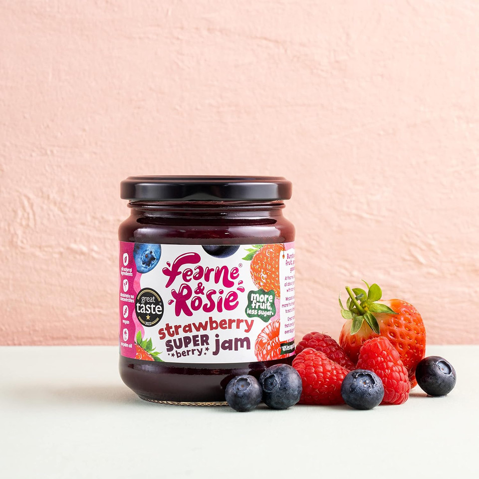 Fearne & Rosie Blackcurrant Jam, Award Winning, More Fruit & 40% Less Sugar, Vegan Friendly, Gluten Free, 100% Natural Ingredients, No Palm Oil, No Concentrates & B Corporation Certified 6 x 320g Jar
