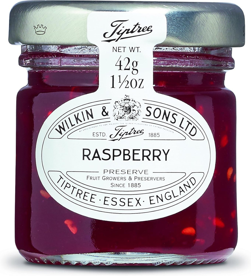 Wilkin & Sons Tiptree Police Box Trio Gift Pack of 3 Mini Jars / Morello Cherry, Peach and Raspberry Preserves