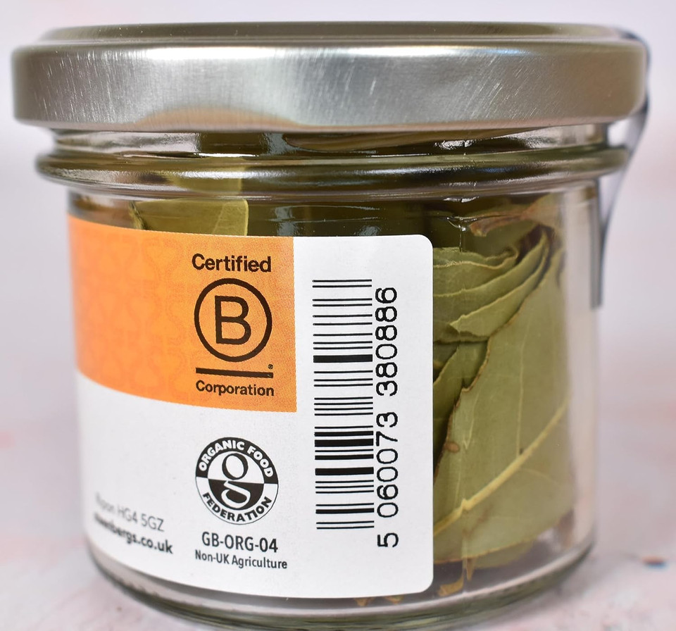 Steenbergs Organic Bay Leaves Dried Standard Jar - 5g