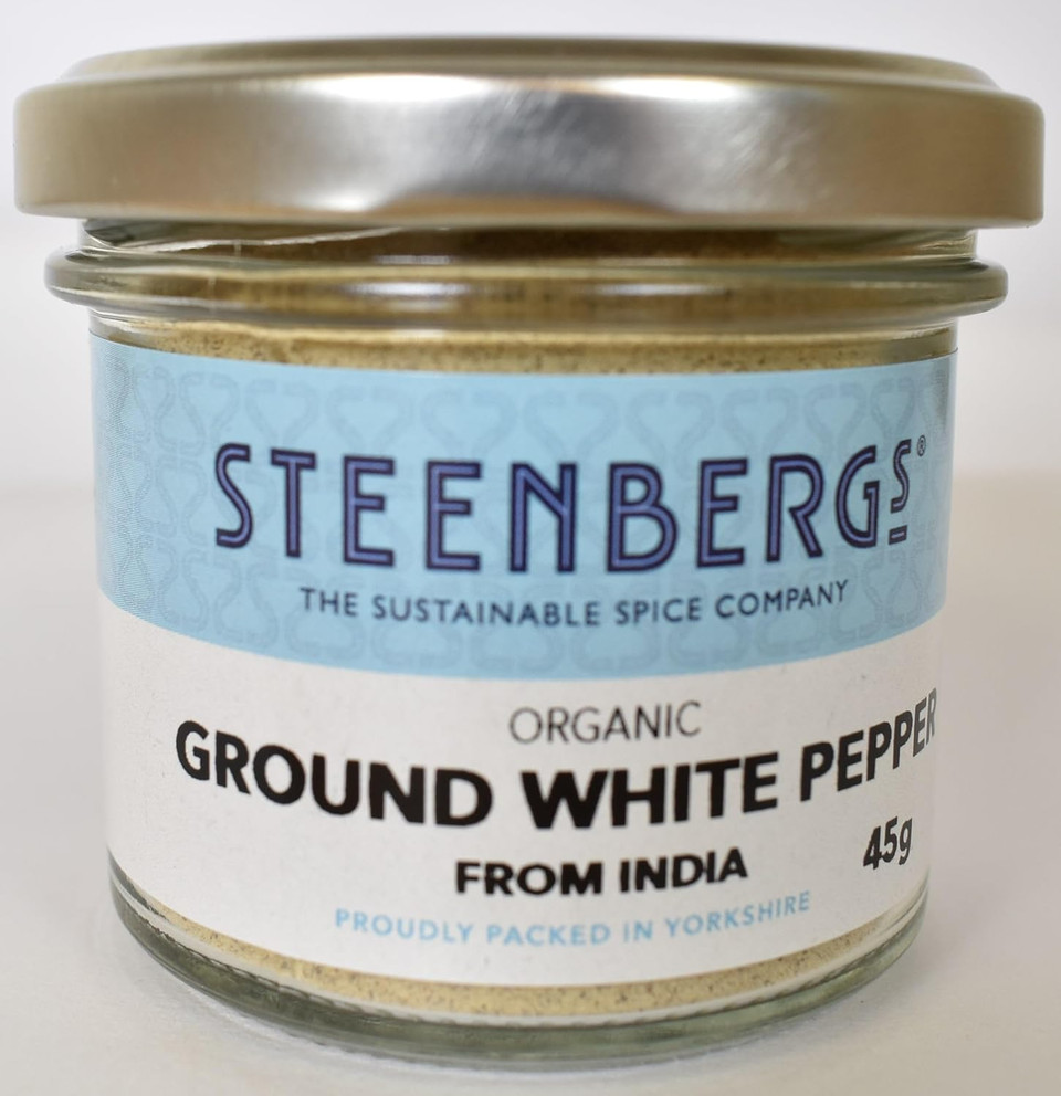 Steenbergs Organic Ground White Pepper Standard Jar - 45g