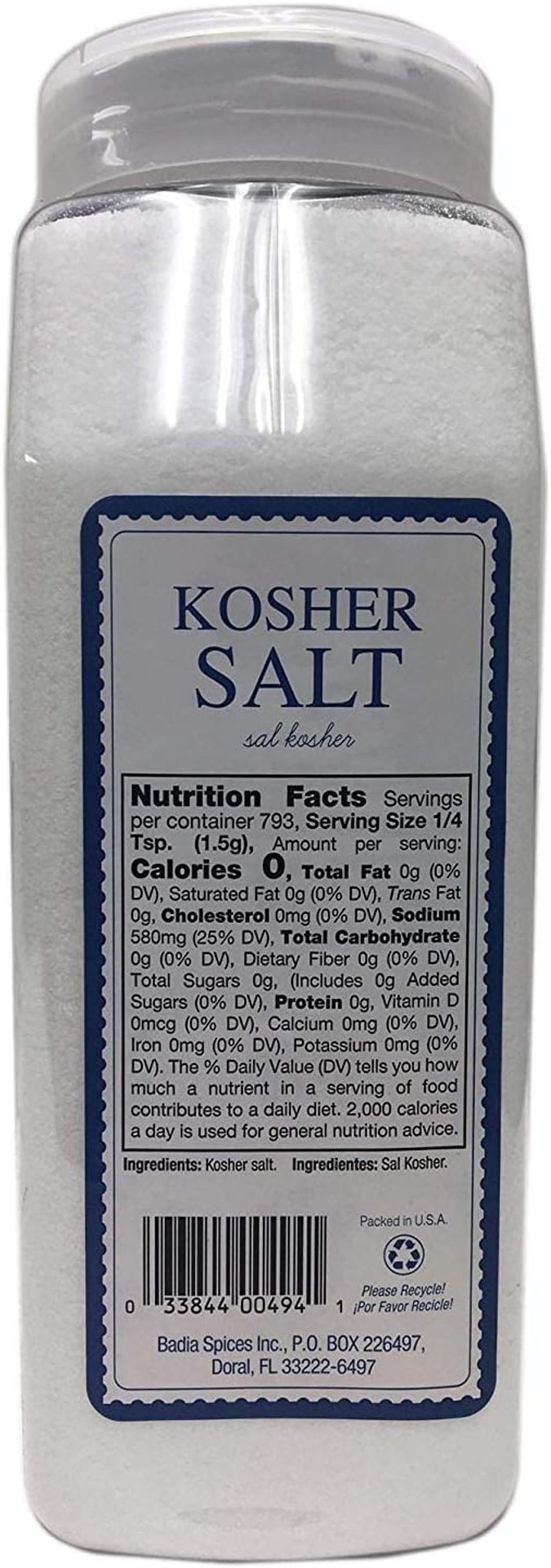 Badia Kosher Salt/Sal Kosher - 1.19kg (42 oz)