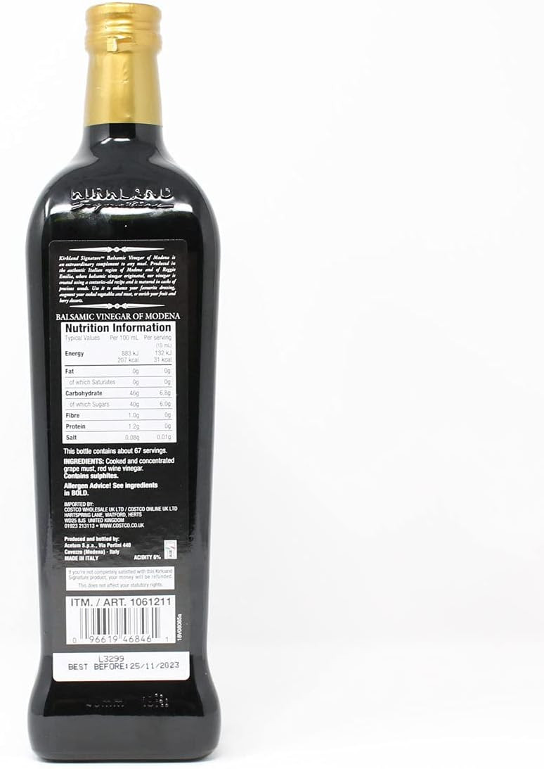 KIRKLAND SIGNATURE, 1 LTR Balsamic Vinegar of Modena Italian Gluten Free