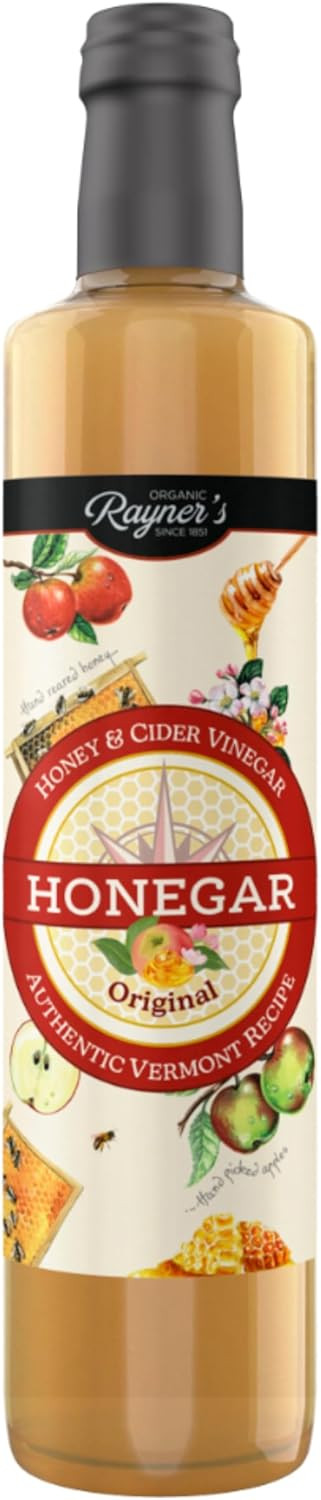 Rayner's Honegar & Cider Vinegar, 6 x 500 ml  Natural Blend of Honey and Cider Vinegar, Vegetarian Friendly