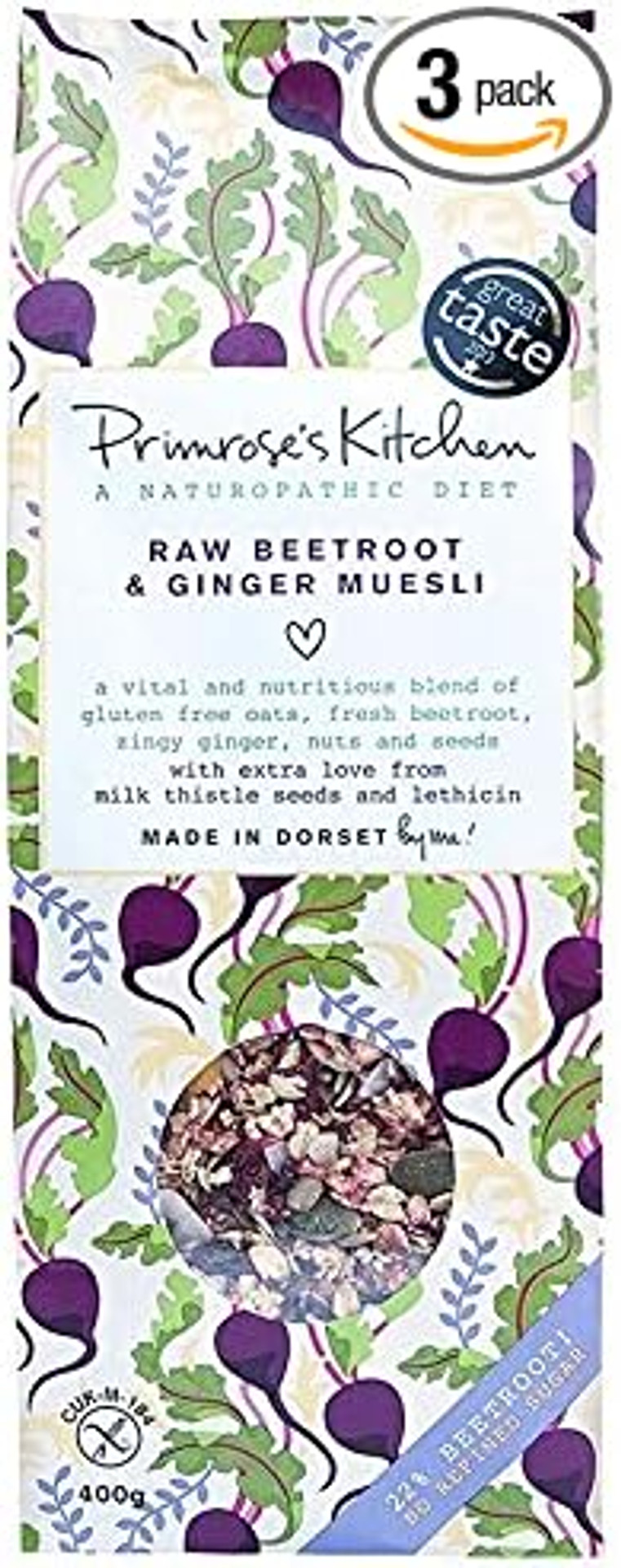 Primrose'S Kitchen Raw Beetroot & Ginger Muesli 400g (3 pack)