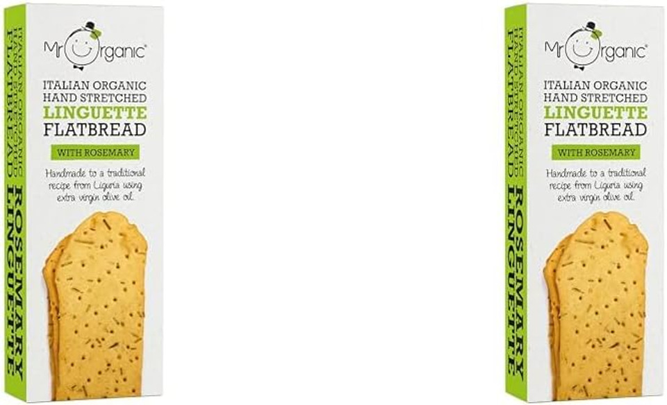 Mr Organic - Organic Rosemary Flatbread 150g - Non GMO & Preservative Free - Vegan - Made in Italy - Pack of 2