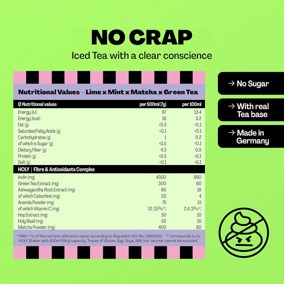 HOLY Iced Tea 10 Tasting Box 'Mango x Passionfruit' with Mango x Passion Fruit Flavour Powder | 10 Servings with Antioxidants & Superfoods | Sugar-Free Iced Tea | Vegan with Natural Flavours