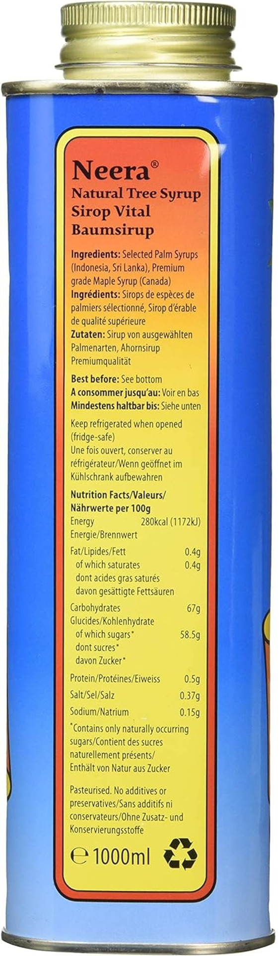 Madal Bal Natural Tree Syrup Tin, 1000 ml