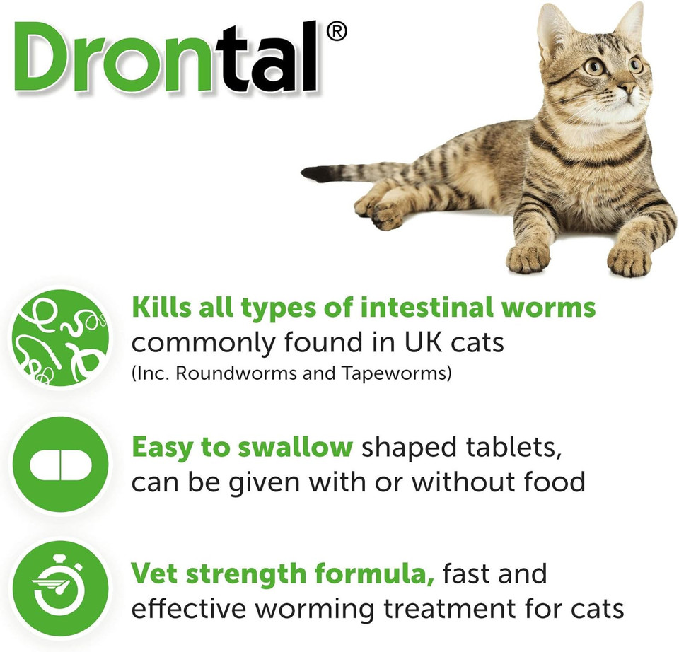 Drontal Wormer XL Tablets for Large Cats (Over 4kg) x 1 Tablet