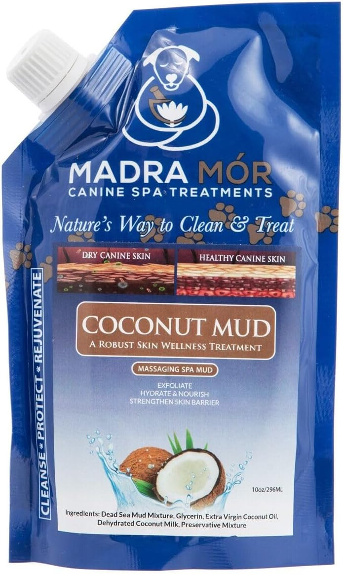 Madra Mor Coconut Mud Pouch - Luxurious Canine Spa Treatment | Nourishing Coconut Mud Infusion | Pamper Your Dog with Madra Mor's Ultimate Skin Care Experience, 296ml