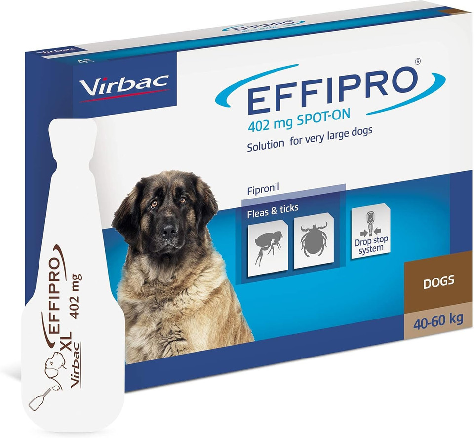Effipro Spot On solution, Very Large Dogs (40-60kg) - 4 Pipettes