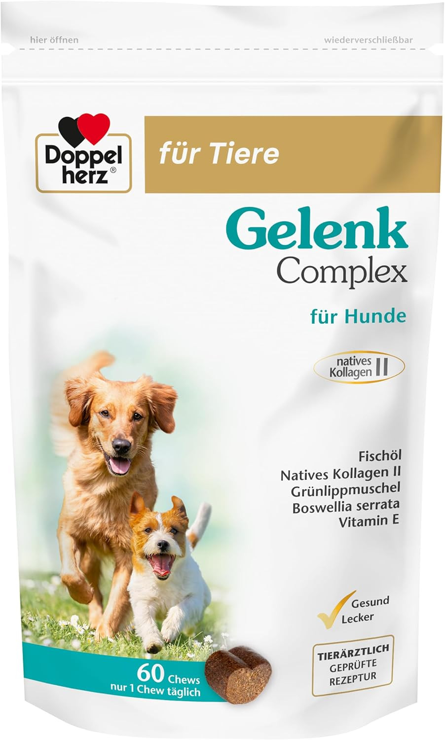 Doppelherz Joint Complex for Dogs - To Support Joint Metabolism for Osteoarthritis - 30 Chews