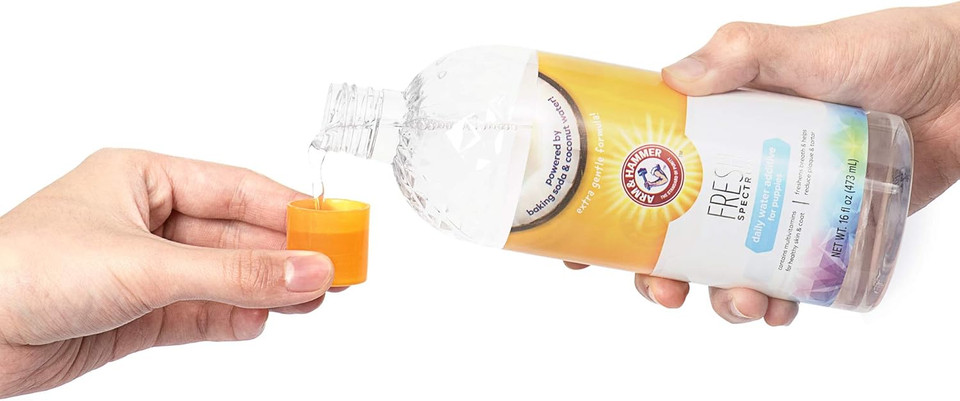 Arm & Hammer for Pets Fresh Spectrum Dental Water Additive for Dogs Baking Soda Enhanced Dog Dental Care Product Helps Freshen Breath and Reduce Plaque & Tartar, 16.9 Fl Oz