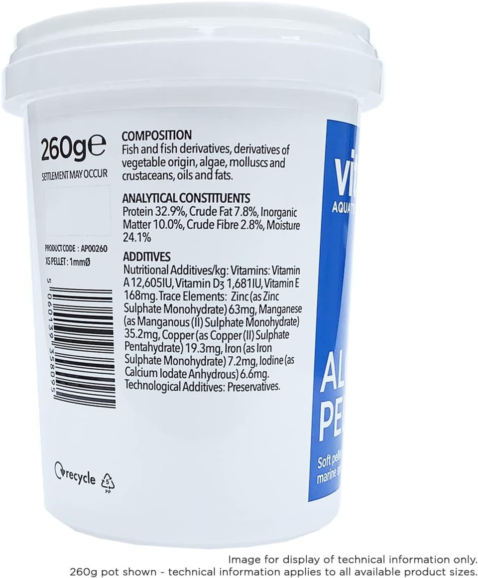 Vitalis Algae Pellets XS 1.8kg Fish Food