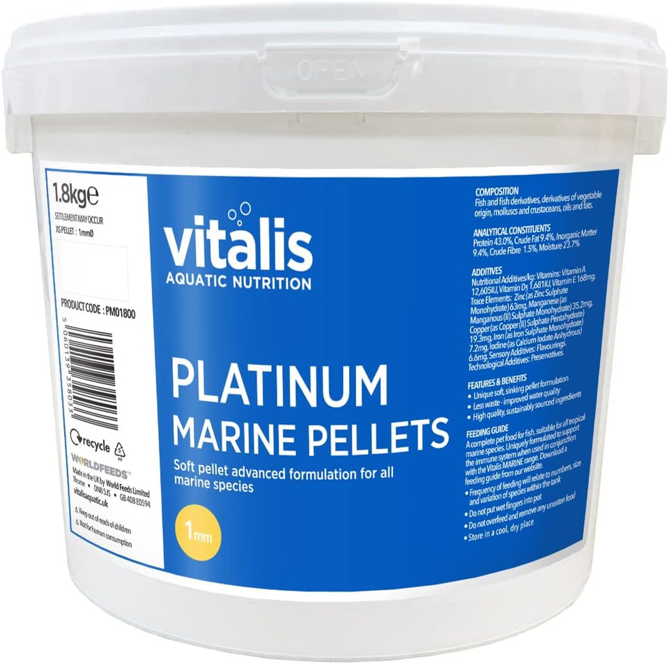 Vitalis Platinum Marine Pellets XS (1mm) 1.8kg Fish Food