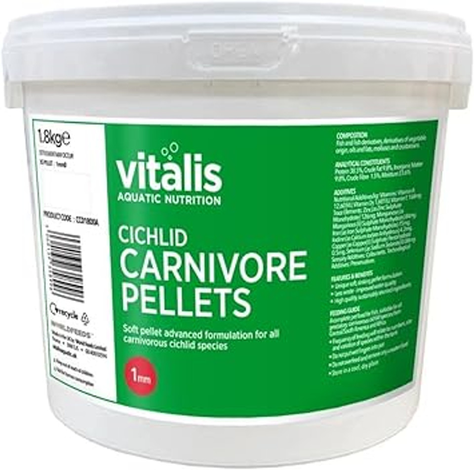 Vitalis Cichlid Carnivore Pellets Tropical Fish Food (4mm) 1.8kg