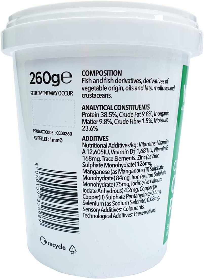 Vitalis Cichlid Carnivore Pellets Tropical Fish Food (1mm) 260g