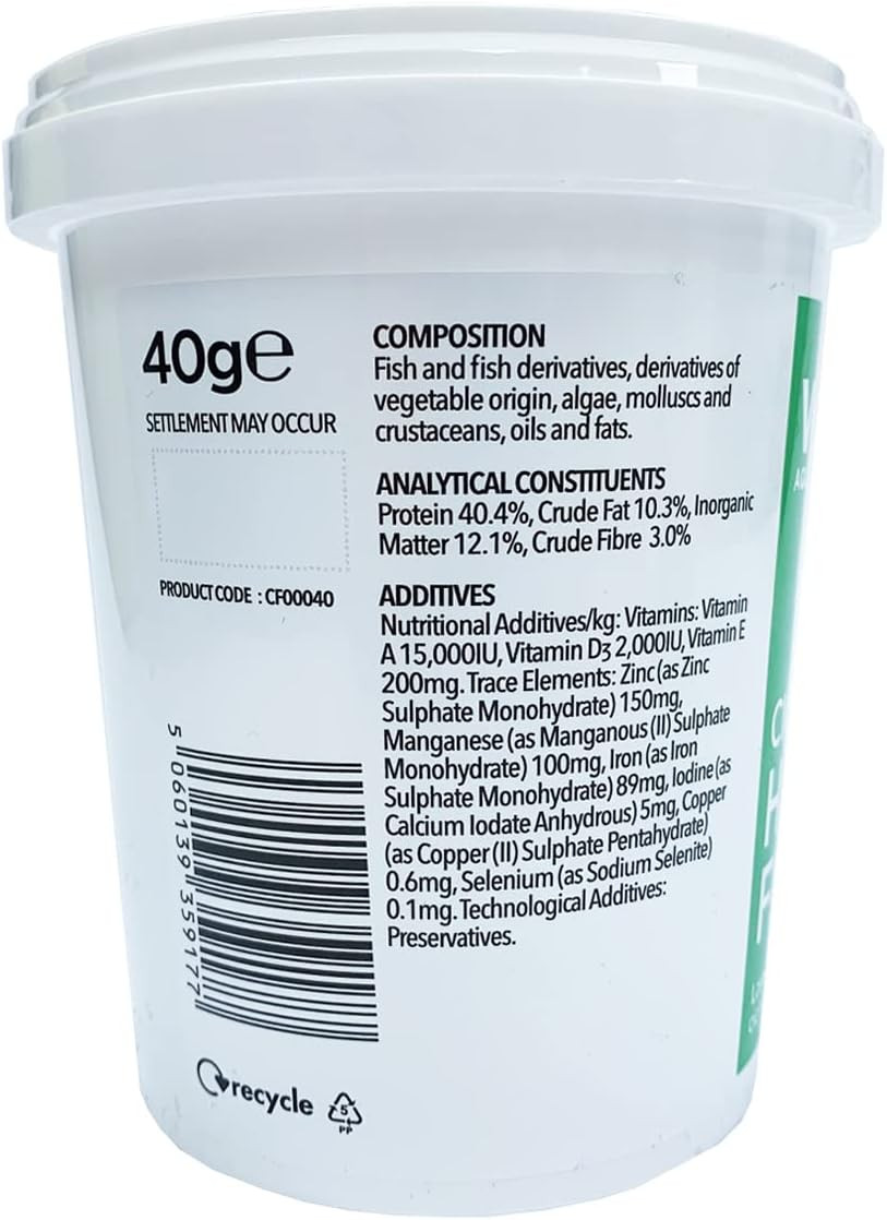 Vitalis Cichlid Herbivore Flakes Tropical Fish Food 40g