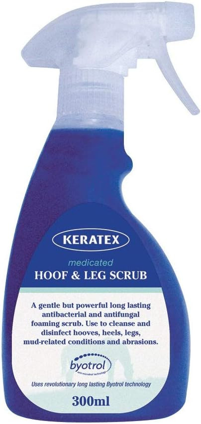 Medicated Hoof & Leg Scrub, Keratex, Horse Care and First Aid, 300ml, Clear