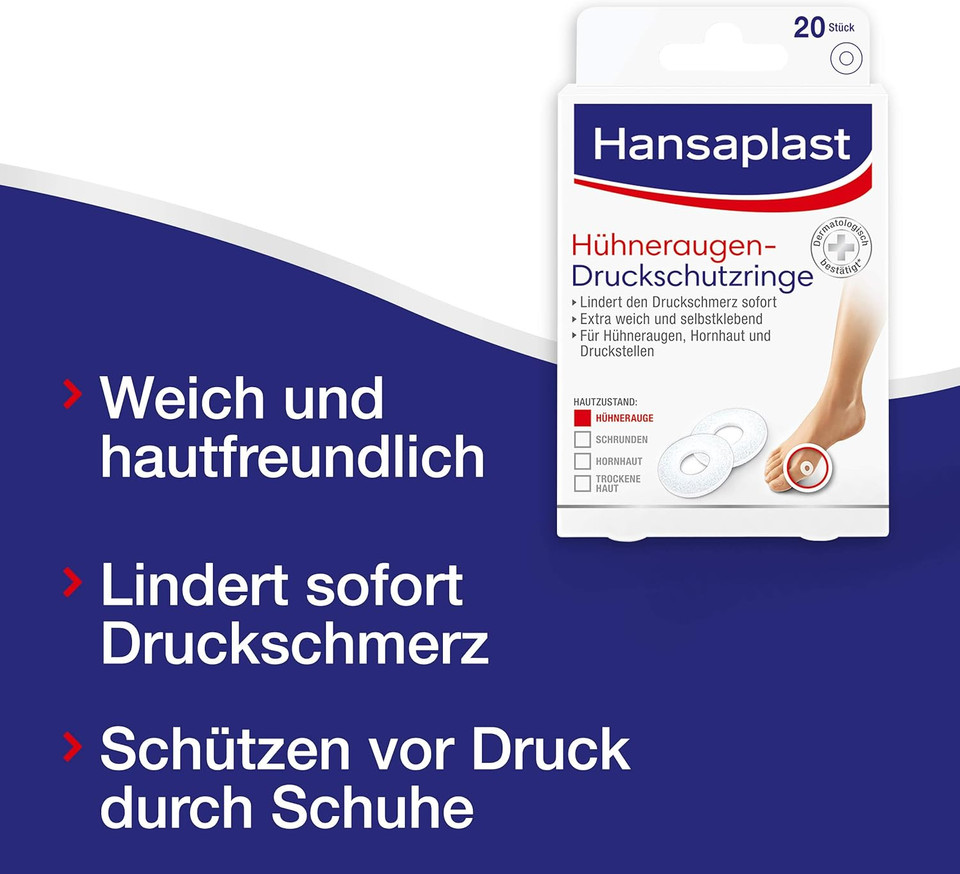 Hansaplast Hühneraugenringe, 20 Stück