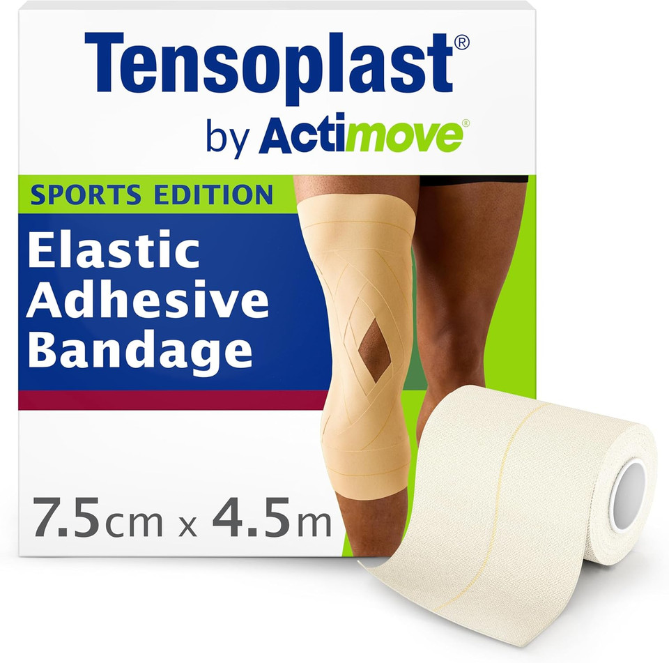 Tensoplast by Actimove Sports Edition EAB Tape for Firm Compression, with Medium Support for Joints, 7.5 cm x 4.5 m, Cream, 1 Roll