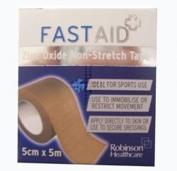 THREE PACKS of Fastaid Zinc Oxide Tape 5cm X 5m
