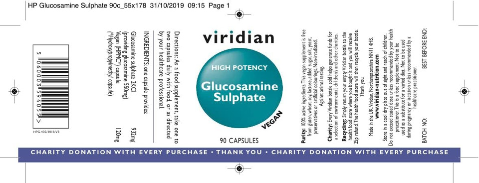 Viridian High Potency Glucosamine Sulphate 90 caps