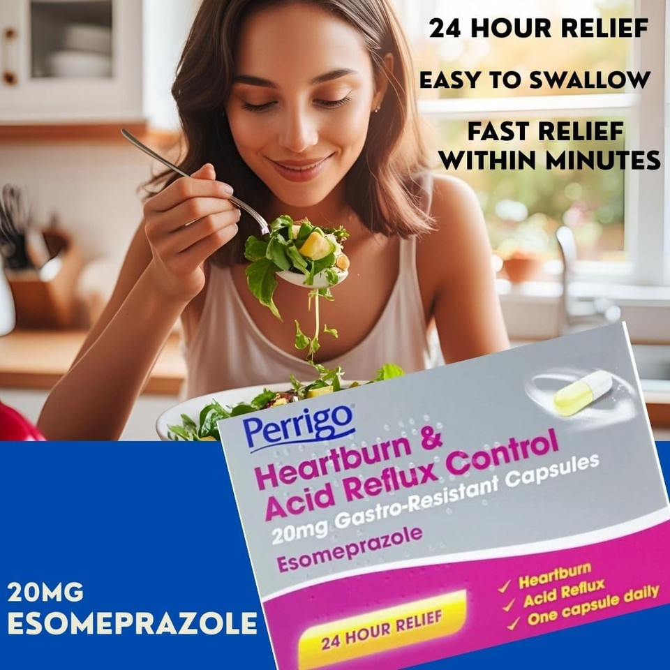 Esomeprazole 20mg Capsules for Effective Heartburn and Acid Reflux Relief  7 Count  Provides 24-Hour Protection and Long-Lasting Acid Reduction