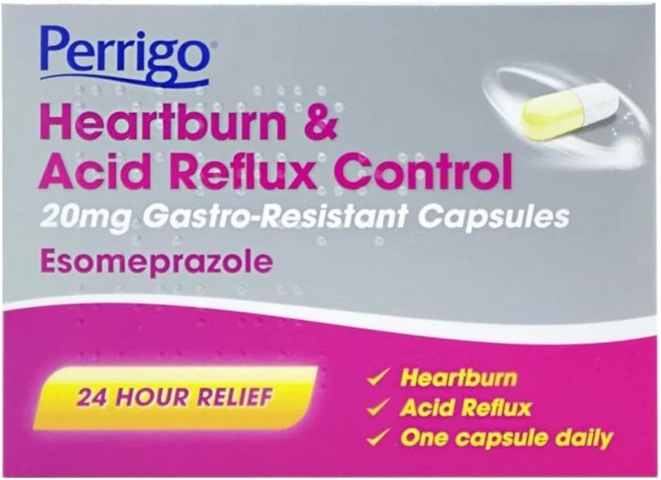Esomeprazole 20mg Heartburn & Acid Reflux Control  24-Hour Acid Reducer for Indigestion & Heartburn  Fast-Acting, Delayed-Release Capsules  Reduces Stomach Acid 14 Count