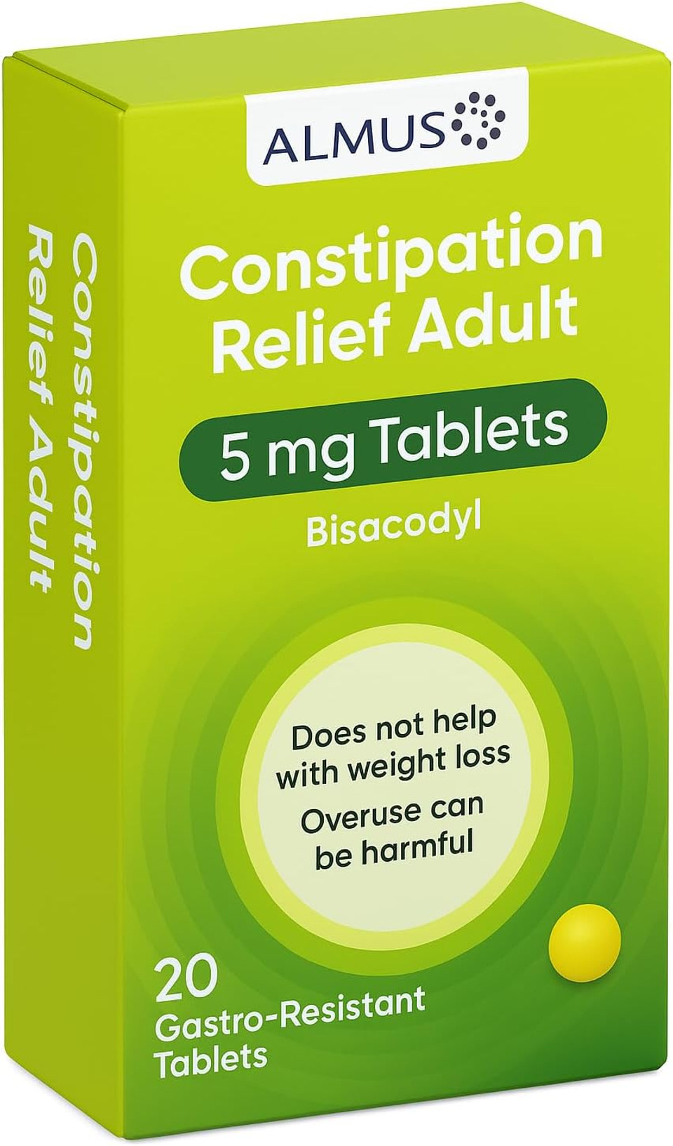 20 Constipation Relief Adult Tablets, 5mg Gastro-Resistant Fast Acting
