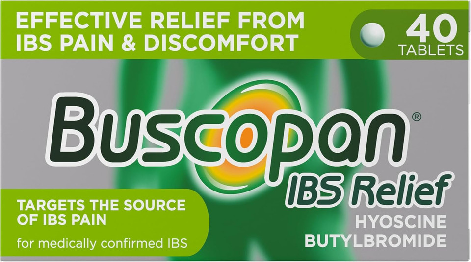 Buscopan IBS Relief - Targets the Source of IBS Pain and Cramps- starts to work in 15 minutes - 40 Tablets- - Relief from IBS Pain & discomfort, 40 Count (Pack of 1)