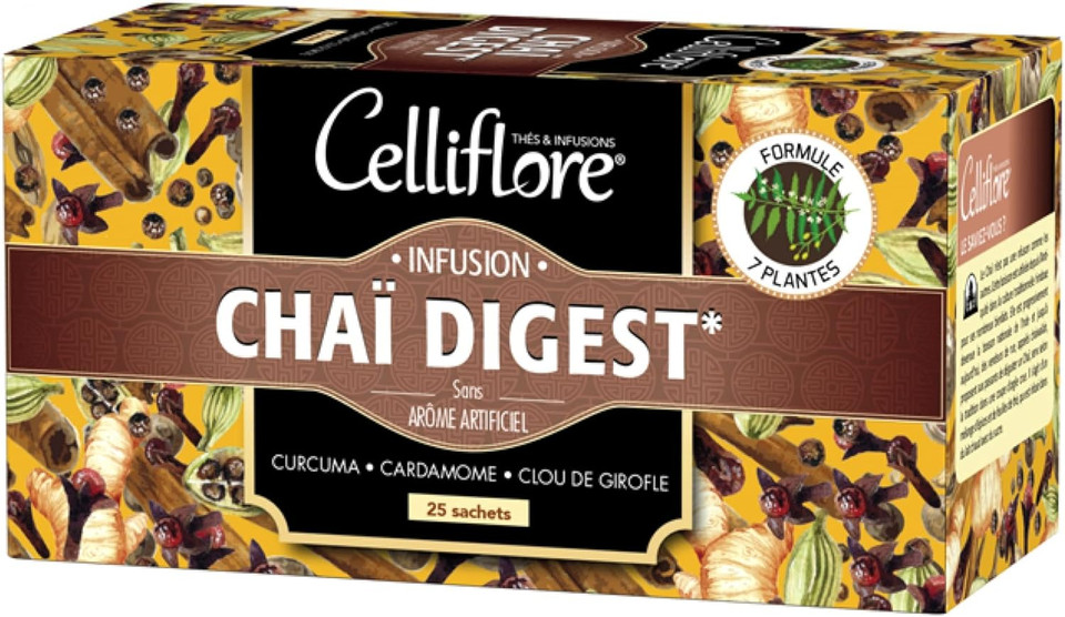 Celliflore Infusion Chaï Digest with 7 Plants 25 Sachets
