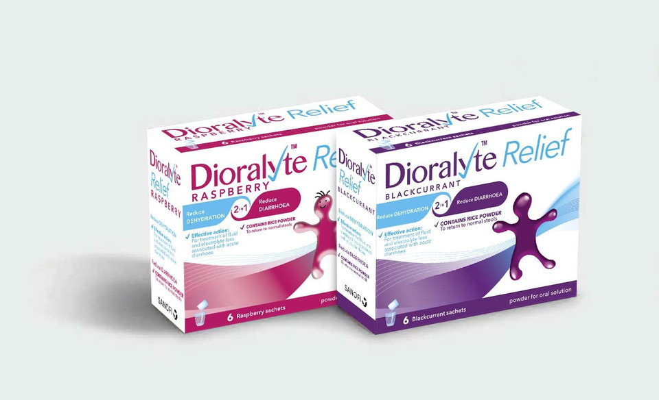 Dioralyte Relief Raspberry - Fast and Effective Rehydration Treatment to Help Replace the Loss of Body Fluid and Electrolytes (minerals and salts) - Raspberry Flavour, 6 Count (Pack of 1)