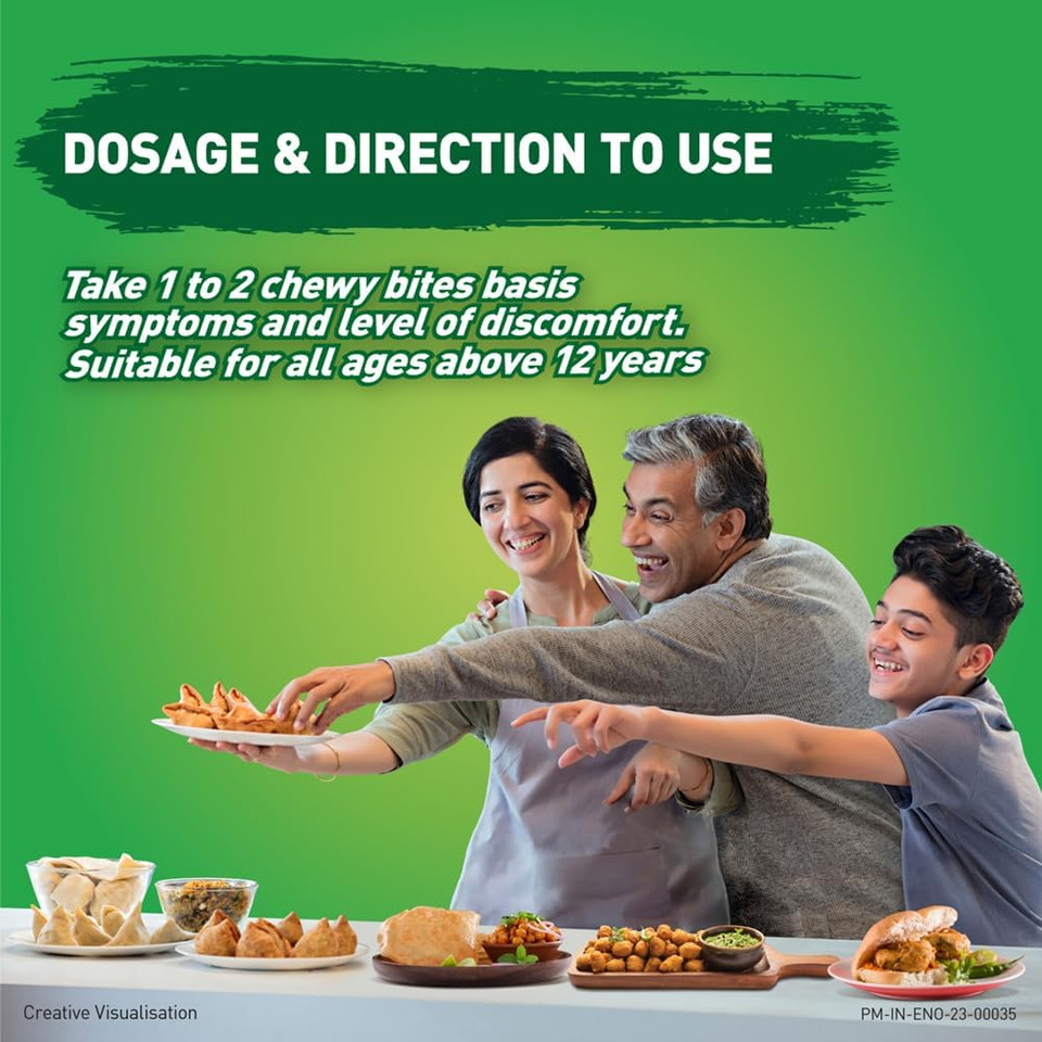 15 x Tasty Chewable Antacid Bites for Gentle & Effective Relief from Acidity | Effervescent Relief from Flatulence and Indigestion Issues