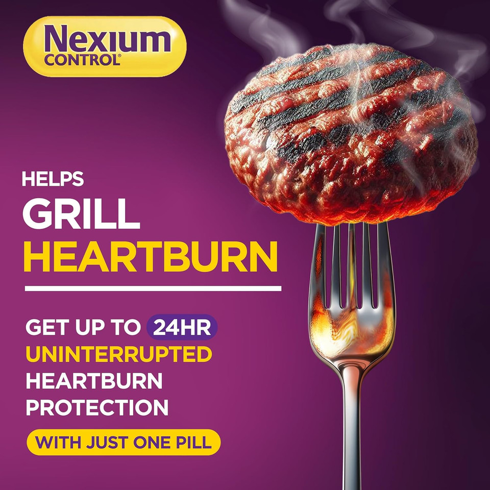 Nexium Control Heartburn & Indigestion Tablets for Acid Reflux Relief, Gastro-Resistant Esomeprazole Tablets, 20mg, 7 Count (Pack of 2)