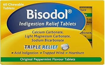 ShareBan Triple Action 60 Indigestion Relief Tablets to Trapped Wind, Acid Indigestion & Heartburn,60 Count (Pack of 2)