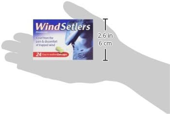 Windsetlers, Treats Flatulence, Trapped Wind & Bloating, Relieves Pain & Discomfort of trapped wind, Contains Simeticone, Treats Flatulence, 24 Gel caps (Always read label first)